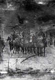 Daguerrotipo del  momento posterior en el que las tropas del general John E. Wool toman la ciudad de Saltillo a principios de 1847. Sus tropas  atravesaron el desierto desde San Antonio, alcanzando a las tropas del general Zachary Taylor para librar la Batalla de Buena Vista.