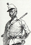 Fréderic Remington. Artillery Sergeant, 1889. Ilustración realizada sobre apuntes al natural para Harper´s New Montly Magazine (número 474, noviembre 1889).