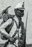 Fréderic Remington. Undress Engineer, 1889. Ilustración realizada sobre apuntes al natural para Harper´s New Montly Magazine (número 474, noviembre 1889).
