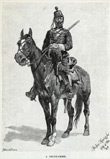 Fréderic Remington. A Gendarme, 1889. Ilustración realizada sobre apuntes al natural para Harper´s New Montly Magazine (número 474, noviembre 1889).