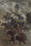 Anónimo. Batalla de Puebla el 5 de mayo de 1862 - Victoria del los Republicanos. Museo Nacional de Historia - Castillo de Chapultepec, México.