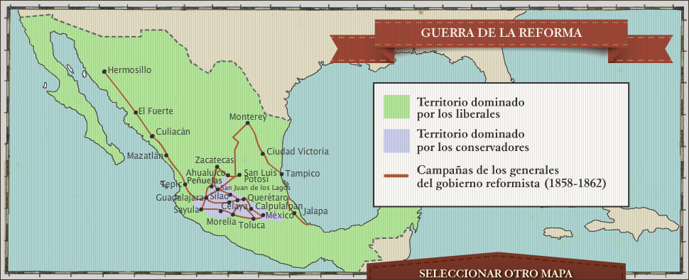 Mapa de la expedición de Javier Mina